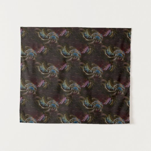 Retro zwart atomisch Abstract Wandkleed (Voorkant (horizontaal))