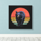 Retro zwart Beer Canvas Afdruk (Insitu (Houten vloer))