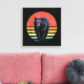 Retro zwart Beer Canvas Afdruk (Insitu (Woonkamer))