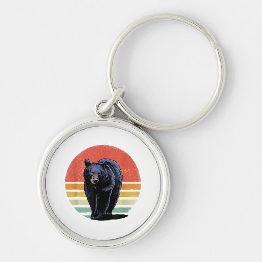 Retro zwart Beer Sleutelhanger (Voorkant)