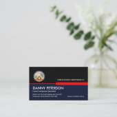 Retro Zwart Blauw Handyman Lagen Visitekaartje (Staand voorkant)