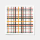 Retro Zwart, Bruin & Sinaasappel Plaid Servetten (Voorkant)