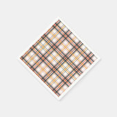 Retro Zwart, Bruin & Sinaasappel Plaid Servetten (Hoek)