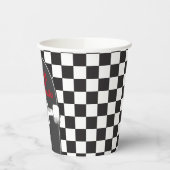 Retro Zwart Check Skateboard Verjaardag Papieren Bekers (Links)