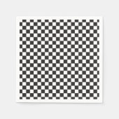Retro Zwart Check Skateboard Verjaardag Servet (Voorkant)