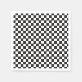 Retro Zwart Check Skateboard Verjaardag Servet