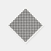 Retro Zwart Check Skateboard Verjaardag Servet (Hoek)