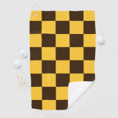 Retro zwart en geel geruit vierkantjes patroon golfhanddoek (Insitu)