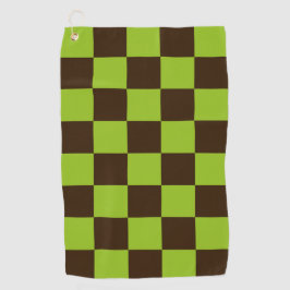 Retro zwart en groen geruit vierkant patroon golfhanddoek