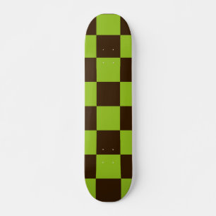 Retro zwart en groen geruit vierkantjes patroon persoonlijk skateboard
