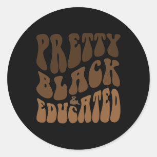 Retro zwart en opgeleide drug Black Brown S Ronde Sticker
