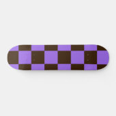 Retro zwart en Paarse geruit vierkantjes Persoonlijk Skateboard (Horizontaal)