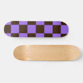 Retro zwart en Paarse geruit vierkantjes Persoonlijk Skateboard (Horizontaal)