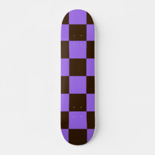 Retro zwart en Paarse geruit vierkantjes Persoonlijk Skateboard