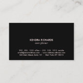 Retro Zwart en Roze Patroon Gouden Naam Logo Visitekaartje (Achterkant)