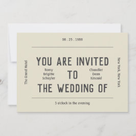 Retro Zwart en Wit Moderne foto bruiloft Kaart