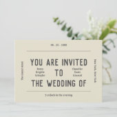 Retro Zwart en Wit Moderne foto bruiloft Kaart (Staand voorkant)