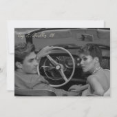 Retro Zwart en Wit Moderne foto bruiloft Kaart (Achterkant)