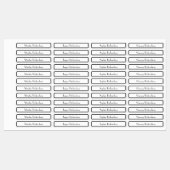 Retro Zwart en Wit Stijlvolle Aangepaste Naam Kled Labels (Vel)