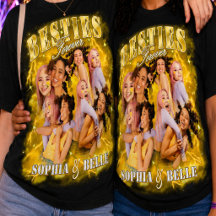 Retro Zwart Geel Besties Y2K Bootleg Matching