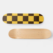 Retro zwart-geel geruit patroon  persoonlijk skateboard (Horizontaal)