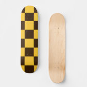 Retro zwart-geel geruit patroon  persoonlijk skateboard (Voorkant)