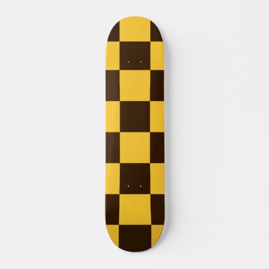 Retro zwart-geel geruit patroon  persoonlijk skateboard (Voorkant)