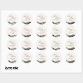 Retro zwart geruit patroon bruiloft Dank u Ronde Sticker (Vel)