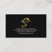 Retro zwart grijs elektrische lagen visitekaartje (Achterkant)