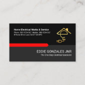 Retro zwart grijs elektrische lagen visitekaartje (Voorkant)