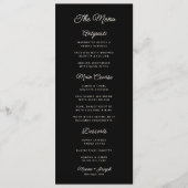 Retro zwart & ivoor bruiloft menu (Voorkant)