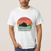 Retro Zwart Kat Silhouet T-shirt (Voorkant)