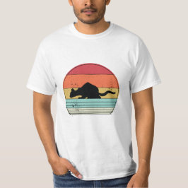Retro  Zwart Kat Silhouet T-shirt