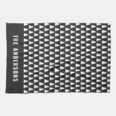 Retro Zwart Kerstmis Modern Minimaal Uniek Theedoek (Horizontaal)