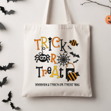 Retro Zwart Kinder Halloween Trick or treat Tas