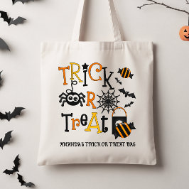Retro Zwart Kinder Halloween Trick or treat Tas