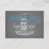 Retro Zwart Krijtbord 🕰️ Steampunk Goggles Man Visitekaartje (Achterkant)