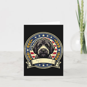 Retro zwart Labradoodle hond vintage kunst ontwerp Kaart