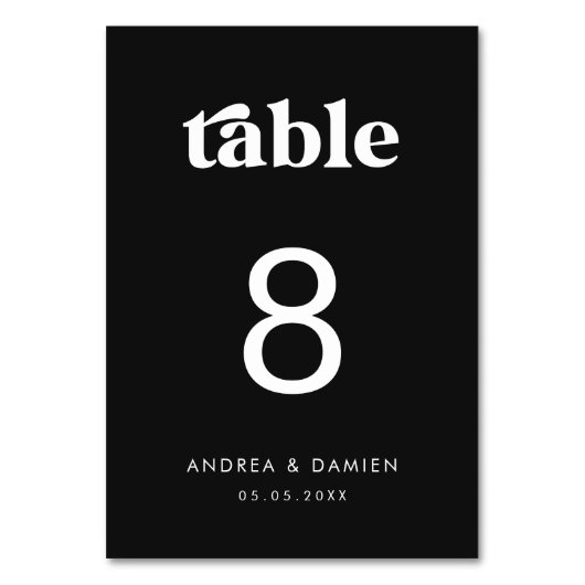 retro | Zwart Modern Eenvoudig Minimaal Bruiloft Kaart (Achterkant)