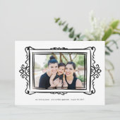 retro zwart moderne doodle foto lijst Adoptie Aankondiging (Staand voorkant)