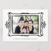 retro zwart moderne doodle foto lijst Adoptie Aankondiging (Voorkant)