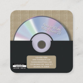 Retro Zwart Muziek Producent CD DJ Vierkante Visitekaartje