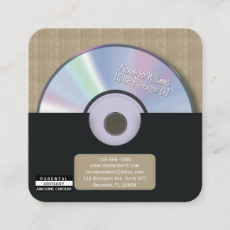 Retro Zwart Muziek Producent CD DJ Vierkante Visitekaartje