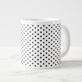 Retro zwart polka dots patroon grote koffiekop