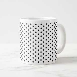 Retro zwart polka dots patroon grote koffiekop