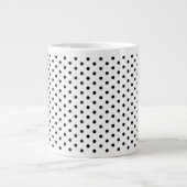 Retro zwart polka dots patroon grote koffiekop (Voorkant)