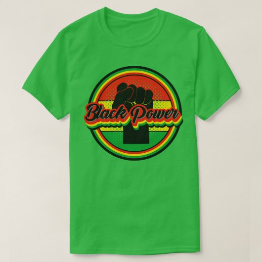 Retro zwart Power Fist T-shirt (Design voorkant)