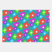 Retro Zwart Rainbow pride kleur Bloemen Patroon Inpakpapier Vel (Voorkant 3)