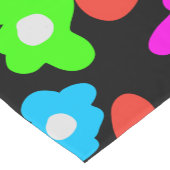 Retro Zwart Rainbow pride kleur Bloemen Patroon Korte Tafelloper (Hoek)