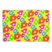 Retro Zwart Rainbow pride kleur Bloemen Patroon Kussensloop (Voorkant)